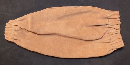 REN-031/D45/S26 - Rękaw roboczy krótki skórzany z dwoiny bydlęcej - długość 45cm, szerokość 26cm - obrazek 3